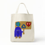 blue earth love peace recycle bag