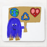 blue earth love peace recycle mousepads