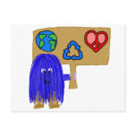 blue earth love peace recycle postcard