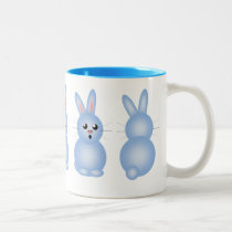 Blue Easter Bunnies mugs