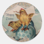 Blue Easter Egg and Chicks Stickers