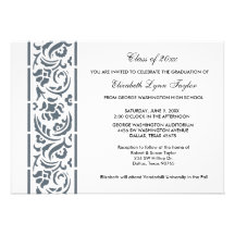 Blue Edge Graduation Announcement or Invitation
