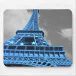 Blue Eiffel Tower Mouse Pad