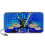 Blue Electric Guitars, Drums & Speakers