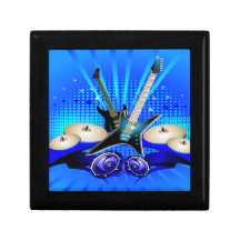 Blue Electric Guitars, Drums & Speakers Gift Boxes