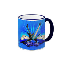 Blue Electric Guitars, Drums & Speakers Mug