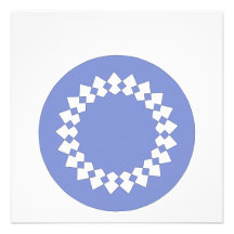 Blue Elegant Round Design. Art Deco Style. Custom Announcements