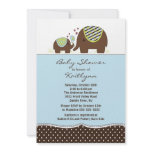 Blue Elephant  & Baby Boy Baby Shower Invitation