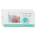 Blue Elephant Baby Boy Birth Annoucement Picture Card