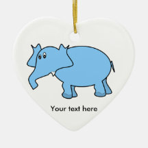 Blue elephant christmas ornament