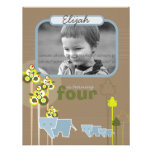Blue Elephant Family Birthday Party Invitation