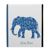 Blue Elephant Floral iPad Case