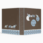 Blue Elephant in a Row Photo Album 3 Ring Binders