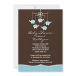 Blue Elephant Mobile Boy Baby Shower Invitation