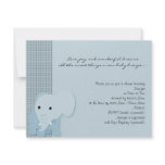 Blue Elephant Plaid Baby Shower Invitation