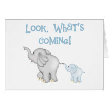Blue Elephant Pregnancy Greeting Card