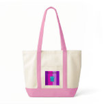 Blue Elephant with pink and purple stripes Canvas Bags