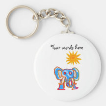 Blue elephant with sunshine key chains