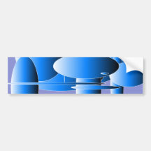 Blue Ellipses Modern Art Bumper Sticker