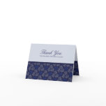 Blue English Wedding Thank You Card