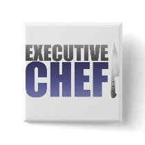Blue Executive Chef Pinback Button