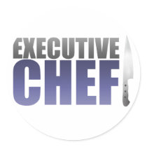 Blue Executive Chef Round Stickers