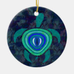 Blue Eye Turtle Round Ornament