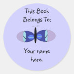 Blue Eyed Butterfly, Book Plates Stickers