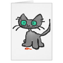 Blue Eyed Cat With His Mouse Toy Cards