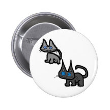 Blue Eyed Cats Button