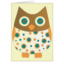 Blue Eyed Hoot Owl Greeting Cards