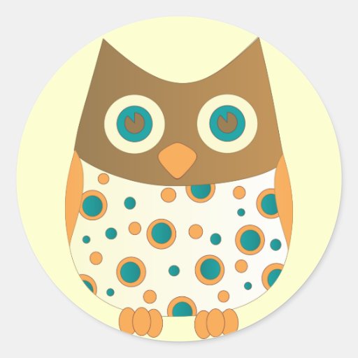 Blue-Eyed Owl Round Sticker