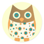 Blue-Eyed Owl Round Sticker