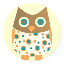 Blue-Eyed Owl Round Sticker