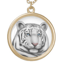 Blue Eyed White Tiger Necklace