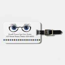 Blue Eyes and Glasses Luggage Tag