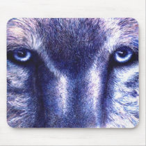 Blue Eyes Wolf Mouse Pad