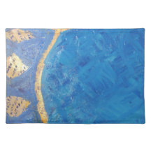 blue fabric placemat