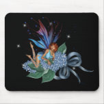 Blue Fae on Blue Flowers Design 1 Mousepad