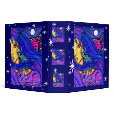 Blue Fairy And Her Magical Cats Binder by dreamlyn