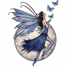 Blue Fairy with Butterflies Sculpture Ornament Photo Cutouts