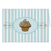 Blue Fancy Cake Greeting Card