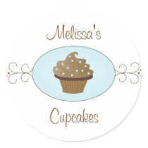Blue Fancy Cupcakes Stickers