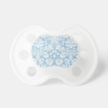 Blue fancy damask pattern pacifier