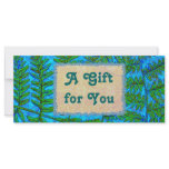 Blue Fern Gift Certificate template Personalized Rack Card