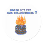 Blue Fire Extinguishers Birthday Cake stickers
