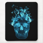 Blue Fire Skull Mouse Pad