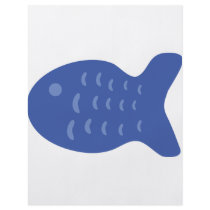 blue fish icon flyer design