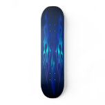 Blue Flame On Blue Skateboard