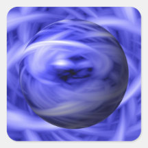 Blue Flame Square Stickers